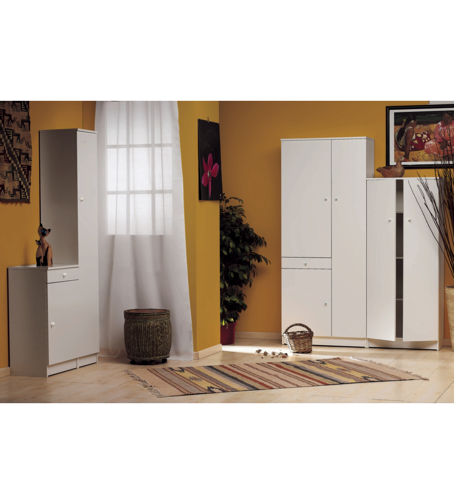 ARMADIO PORTABIANCHERIA 3 ANTE 1 CASSETTO, 77X34X183 CM